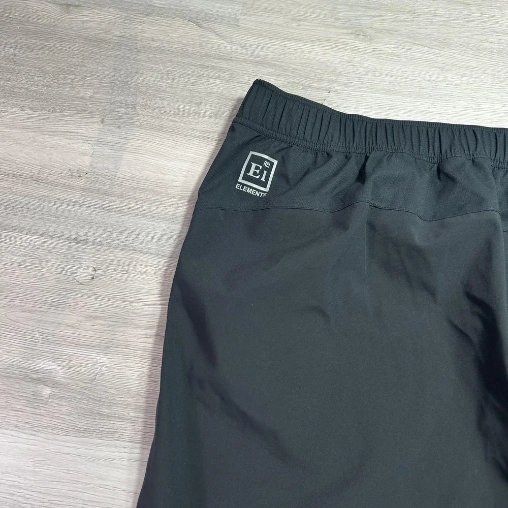 REI Element E1 Rain Pants Mens 2XL Black Waterproof Lined Elastic Waist Hiking